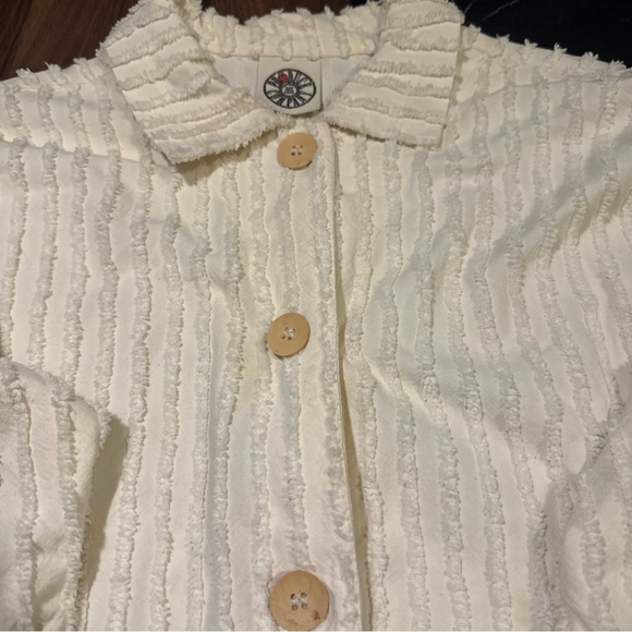 Cream Textured Men's Jacket - Picture 4 of 7